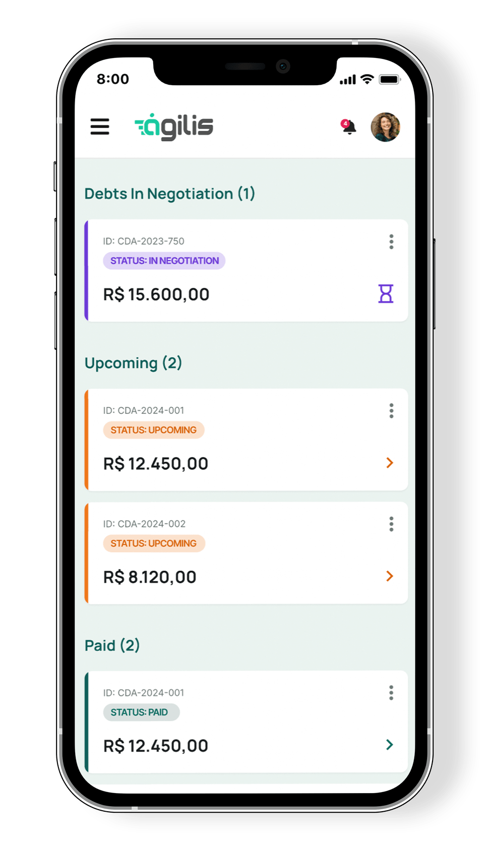 Report generation screen with export options for PDF and email delivery