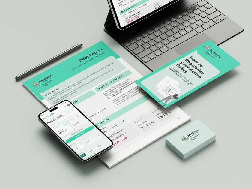 Dashboard of the Debt Admin System showing debt overview and collection status