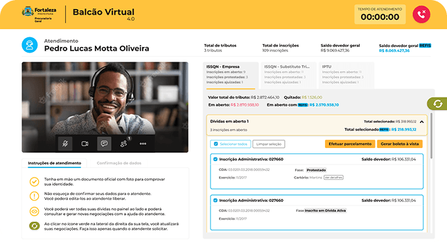 Debt overview screen showing all outstanding obligations with status, values, and negotiation options