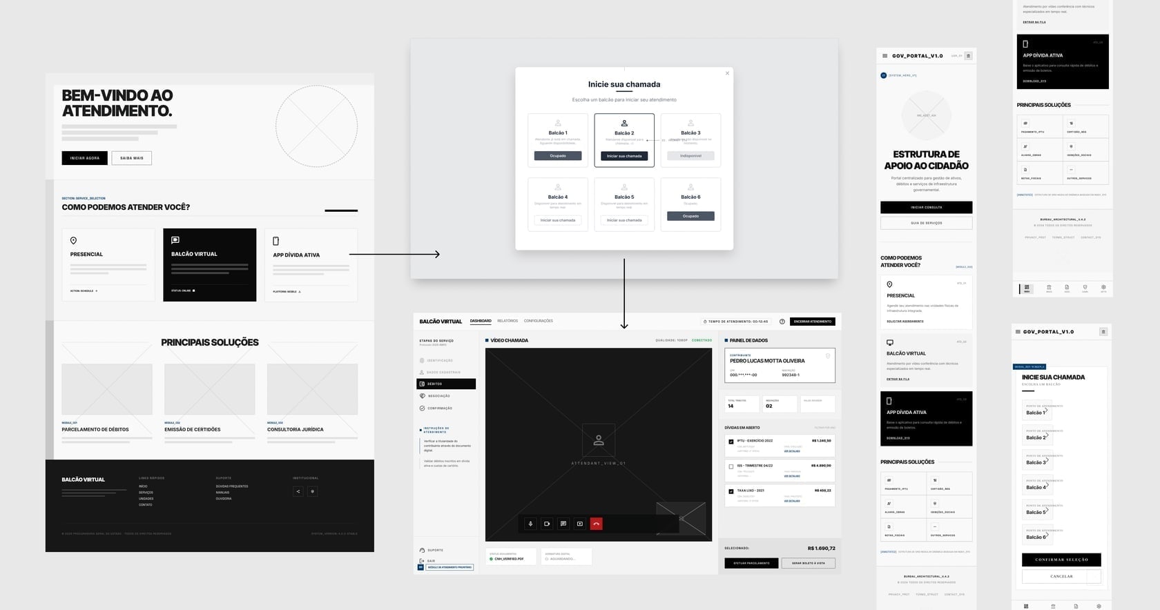 Wireframe explorations for the Taxpayer Portal